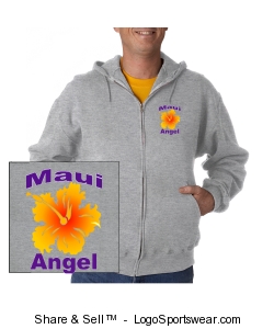 Maui Angel Zippered Sweat Jacket Design Zoom